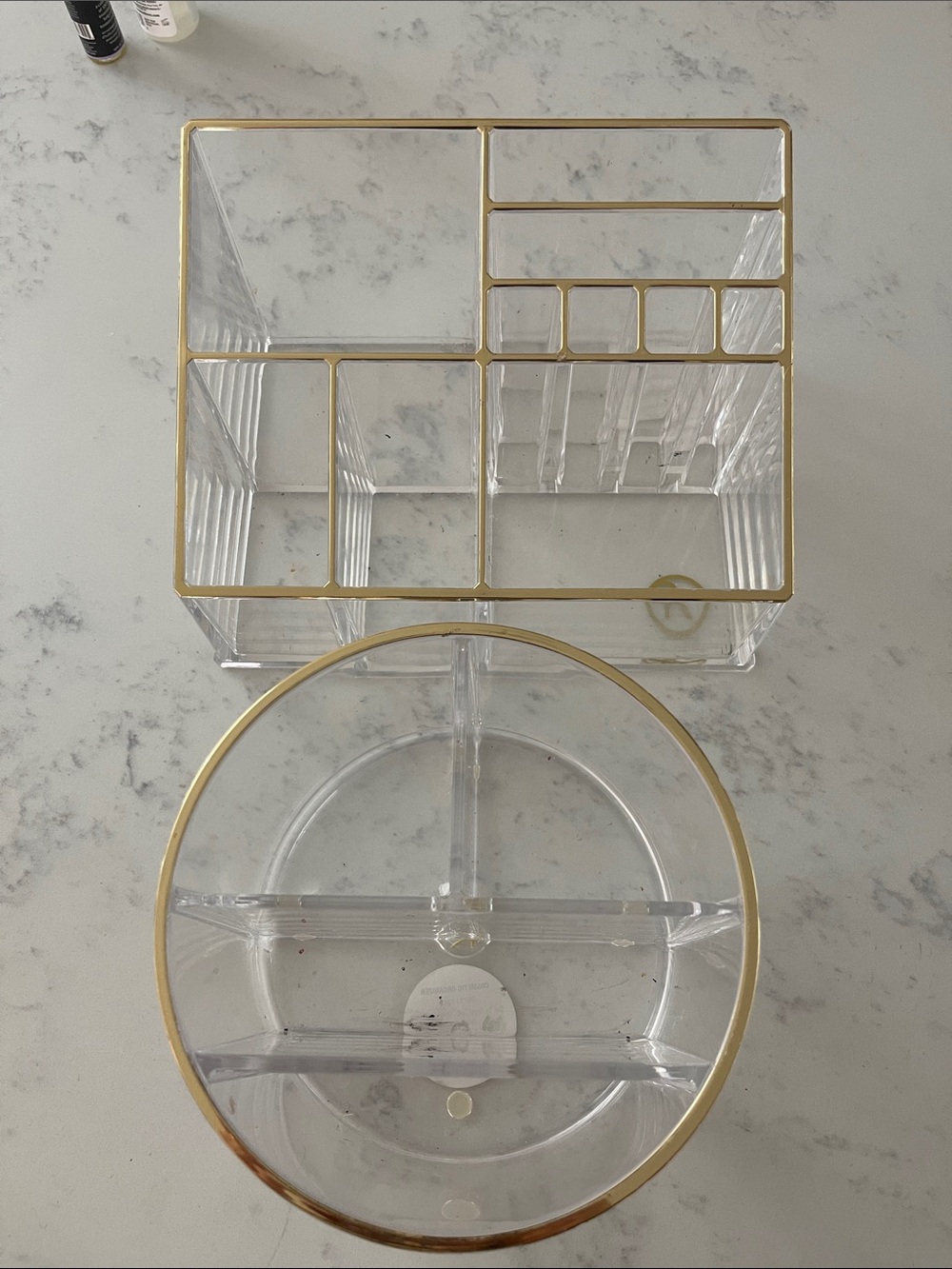 Sonia Kashuk Clear Acrylic Makeup Organizer with Gold Trim